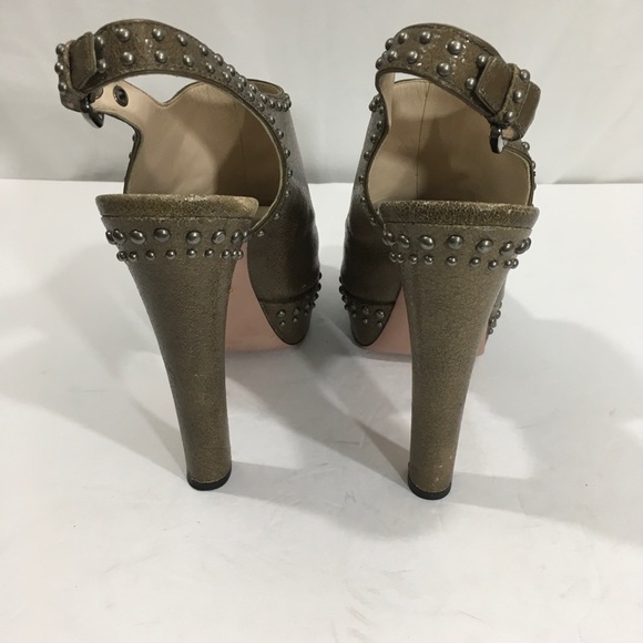 Prada studded platform slingback heels - Picture 4 of 8